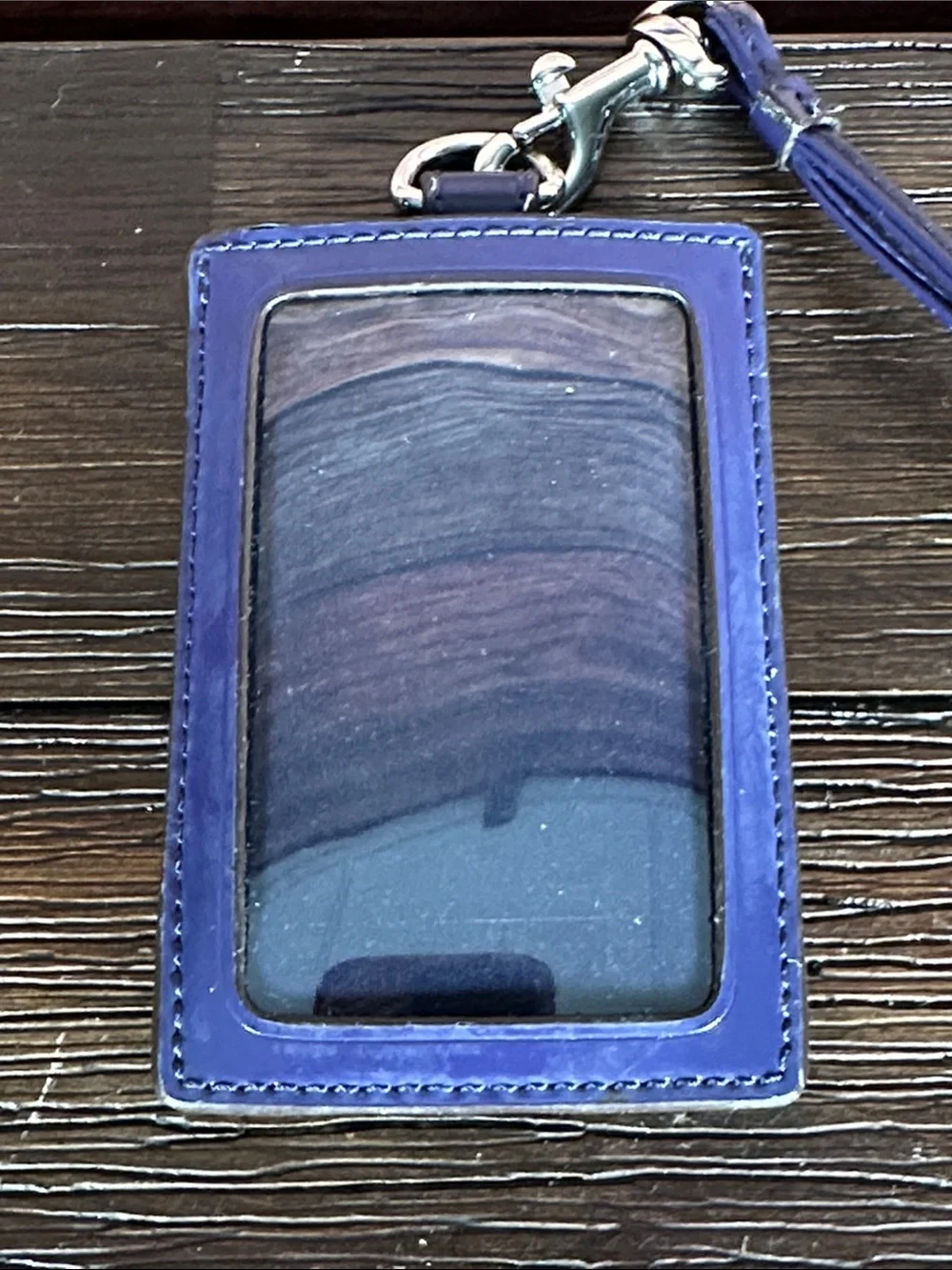Coach Purple Signature Lanyard Card Holder